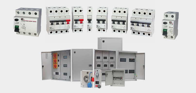 Professional electrical distribution board with miniature circuit breakers