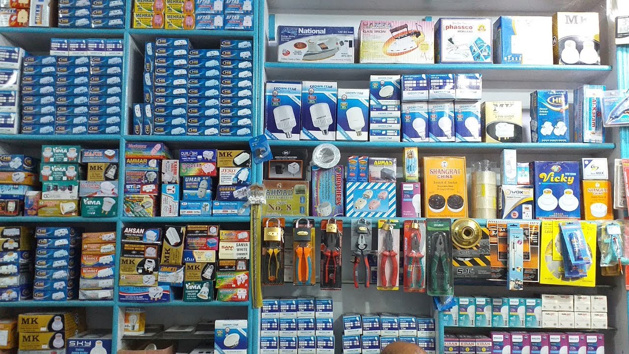 Modern electrical equipment store in Kerala showcasing electrical goods